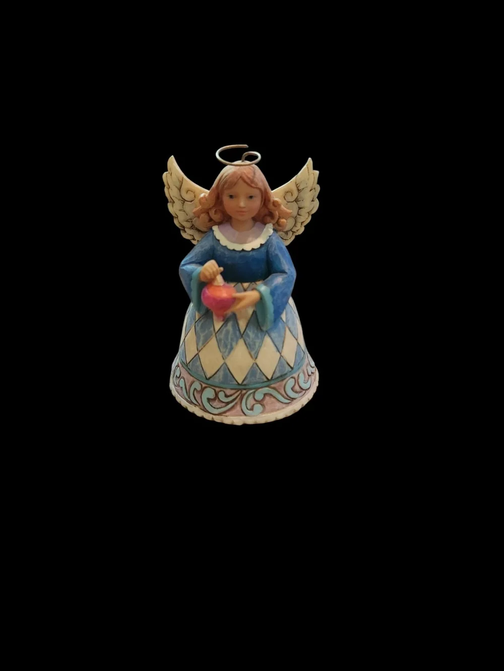 Jim Shore Heartwood Creek Mini Angel Holding An Ornament Figurine
